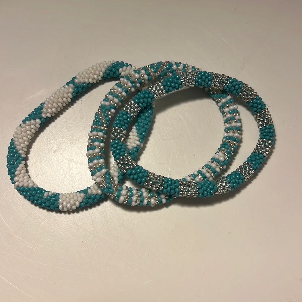 Set of blue bracelets